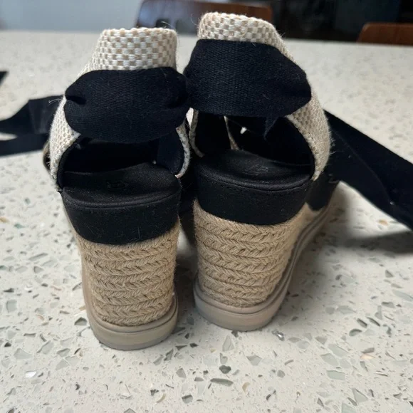 UGG Women's Abbot Ankle-Tie Espadrille Platform Wedge Sandals - Picture 9 of 9